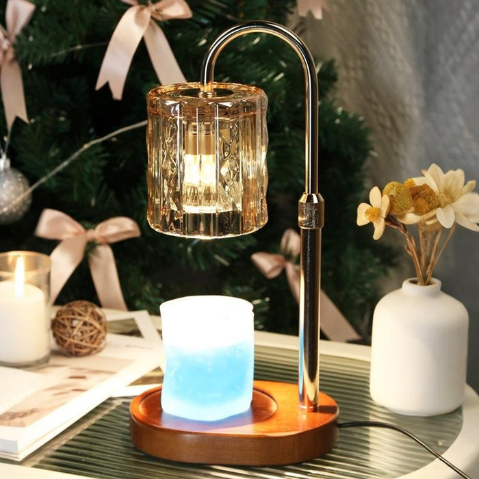 JONJOLI Wood Candle Warmer in walnut finish